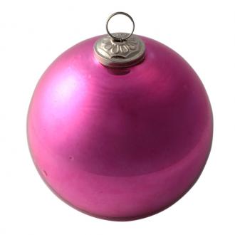 BALL GLASS SHINY PINK MEDIUM 13CM