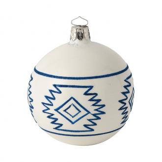 8 CM BALL WHITE OPAL BLUEPATTERN