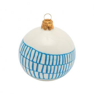 7CM GLS BBLE WH PEARL W BL STICK CENTRE