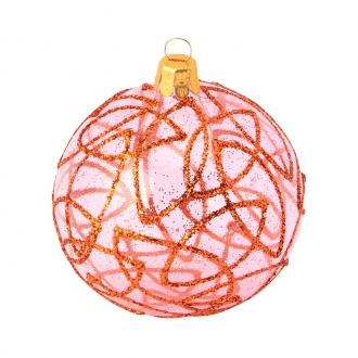 8CM GLS BBLE ASST TRANS W GD GLITTER NET