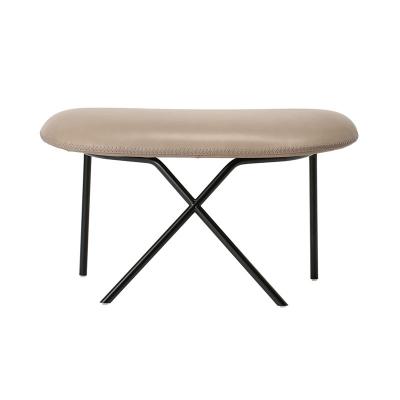 CROSS LEG OTTOMAN 8001 LEGACY GREY LEATH