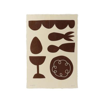 BREAKFAST A3 PRINT BROWN