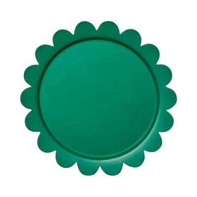 スカラップ メタル トレイ グリーン(34CM)