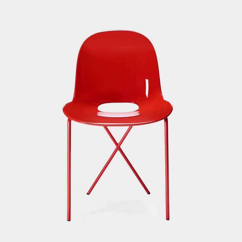 クロスレッグ サイド チェア グロス チェリー