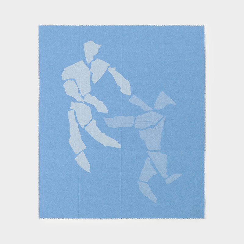 TCS チャーリーシェパード メリノウールスロー ブルー/グレー