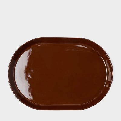 TCS フェイド オーバルプラッター 32.6CM カカオ