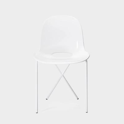 クロスレッグ サイド チェア グロス  ホワイト