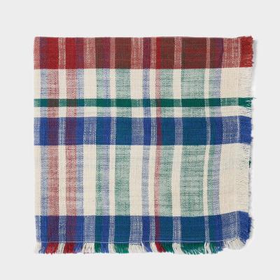 TCS マラバール ナプキン 2枚セット 50x50 グリーン/シナバー