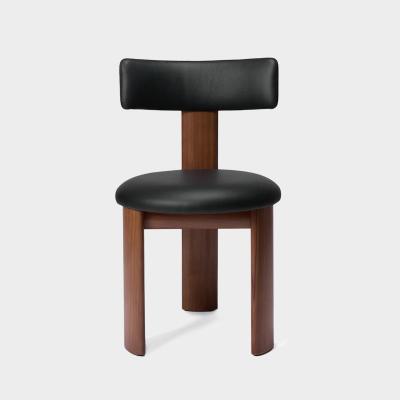 TCS ピップダイニングチェア ウォルナット ブラック レザー