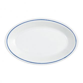 SATURNIA ROMA BLUELINE OVAL PLATE 24CM