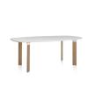 JH63 ANALOG TABLE W185 WHITE LAMINATE/WH OAK