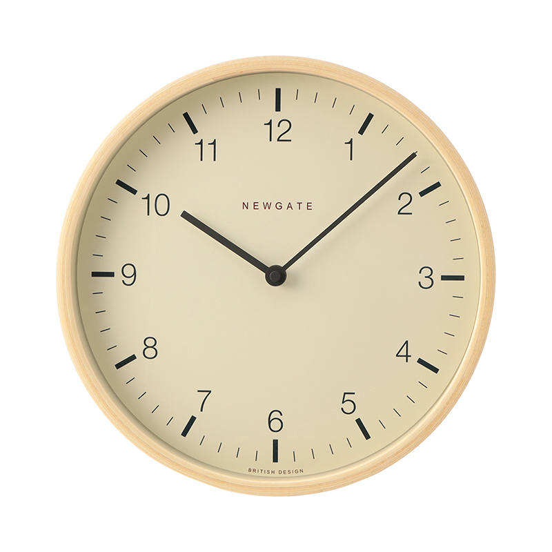 NEWGATE MR CLARKE PALE WOOD CLOCK ARABIC DIAL
