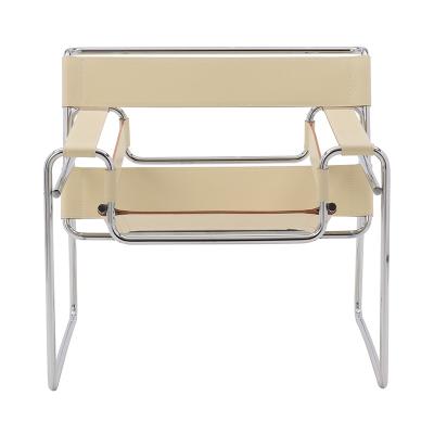 WASSILY LOUNGE CHAIR COWHIDE WHITE.BEIGE
