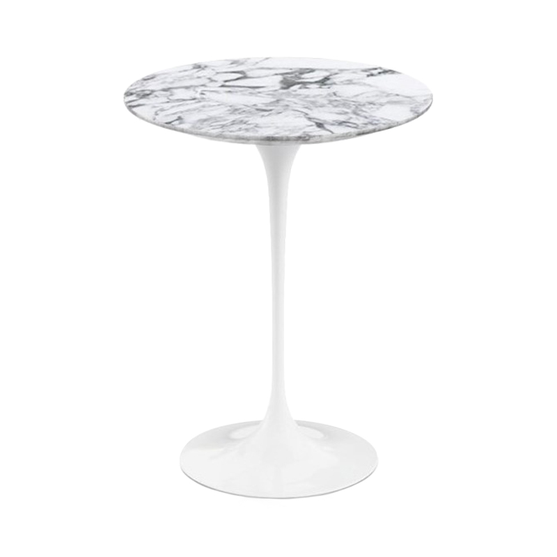 SAARINEN ARABESCATO SIDE TABLE ROUND 410 WHITE
