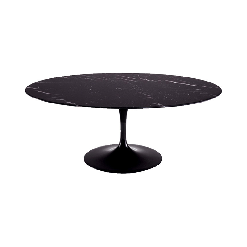 162TOMN1 SAARINEN OVAL COFFEE TABLE NERO MARQUINA