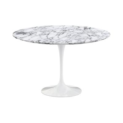 SAARINEN ARABESCATO DINING TABLE  ROUND 1200 WHITE
