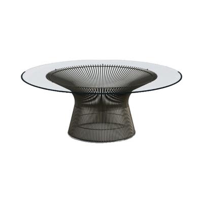PLATNER COFFEE TABLE  915 BRONZE/CLEAR.GLASS