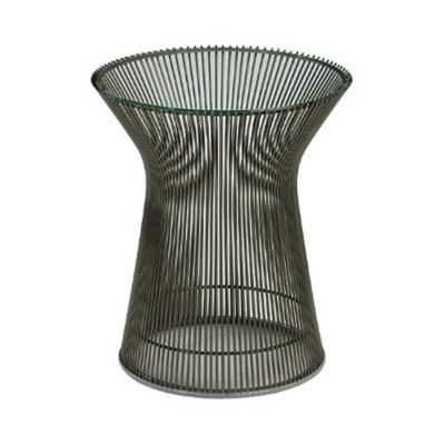 PLATNER SIDE TABLE 400 BRONZE/CLEAR.GLASS