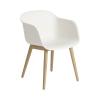 FIBER ARM CHAIR  WOOD BASE WHITE/OAK