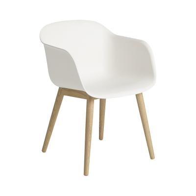 FIBER ARM CHAIR  WOOD BASE WHITE/OAK