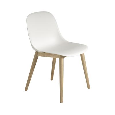 FIBER SIDE CHAIR WOOD BASE WHITE/OAK