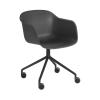 FIBER ARMCHAIR SWIVEL BASE W.CASTOR BK
