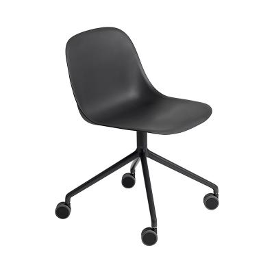 FIBER SIDE CHAIR SWIVEL W.CASTOR BK