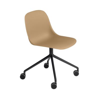 FIBER SIDECHAIR SWIVEL W.CASTOR OCHRE/BK