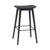 FIBER COUNTER STOOL WOOD BASE H75 BLACK
