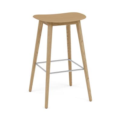 FIBER COUNTER STOOL WOOD H75 OCHRE/OAK