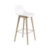 Muuto（ムート）FIBER BAR STOOL W.B/R WOOD（ファイバー バー スツール ウィズバックレスト ウッド）H75CM ホワイト/オーク