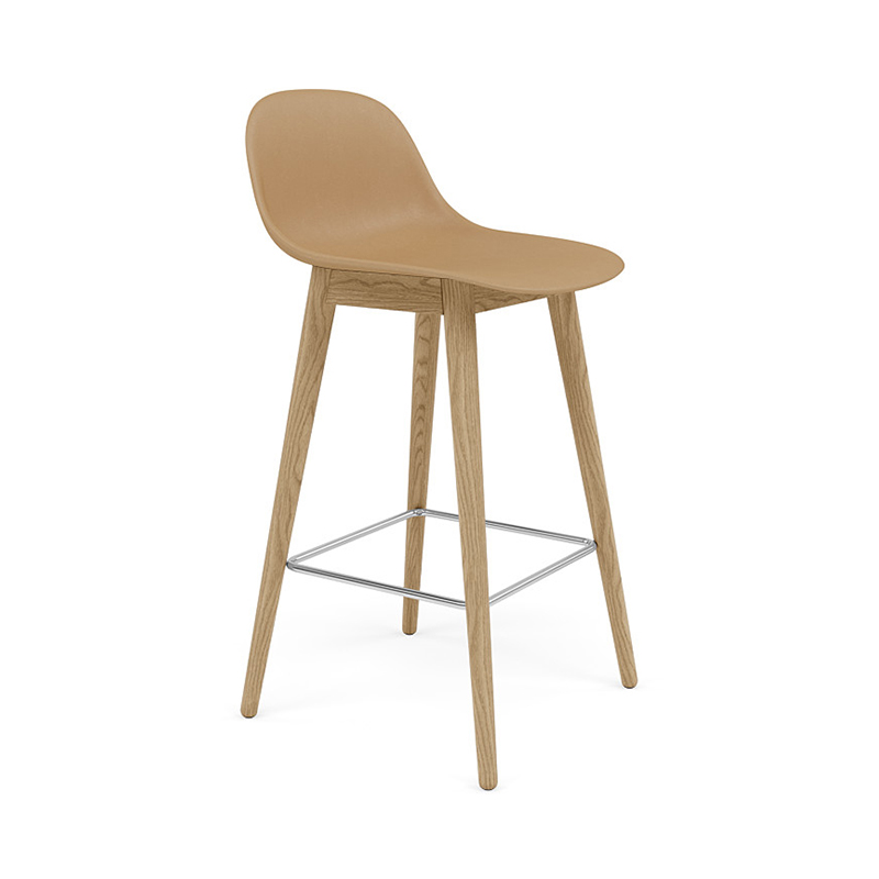Muuto(ムート)FIBER BAR STOOL W.B/R WOOD(ファイバー バー スツール ウィズバックレスト ウッド) H75CM オークル/オーク