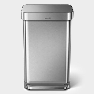 SIMPLE HUMAN（シンプルヒューマン）レキュタングラーステップカン 45L シルバー