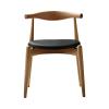 CH20 ELBOW CHAIR OAK OIL THOR301 BLACK LEATHER