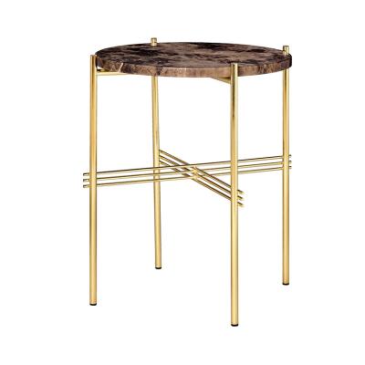 GUBI(グビ)TS SIDE TABLE(TS サイドテーブル)ブラスベース ブラウンエンペラドールマーブル φ40