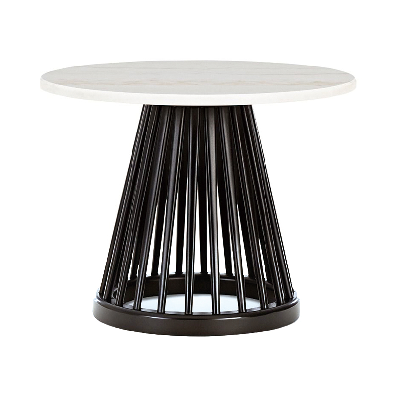 Tom Dixon(トムディクソン)FAN TABLE(ファン テーブル)ブラックベース ホワイトマーブルトップ 600mm