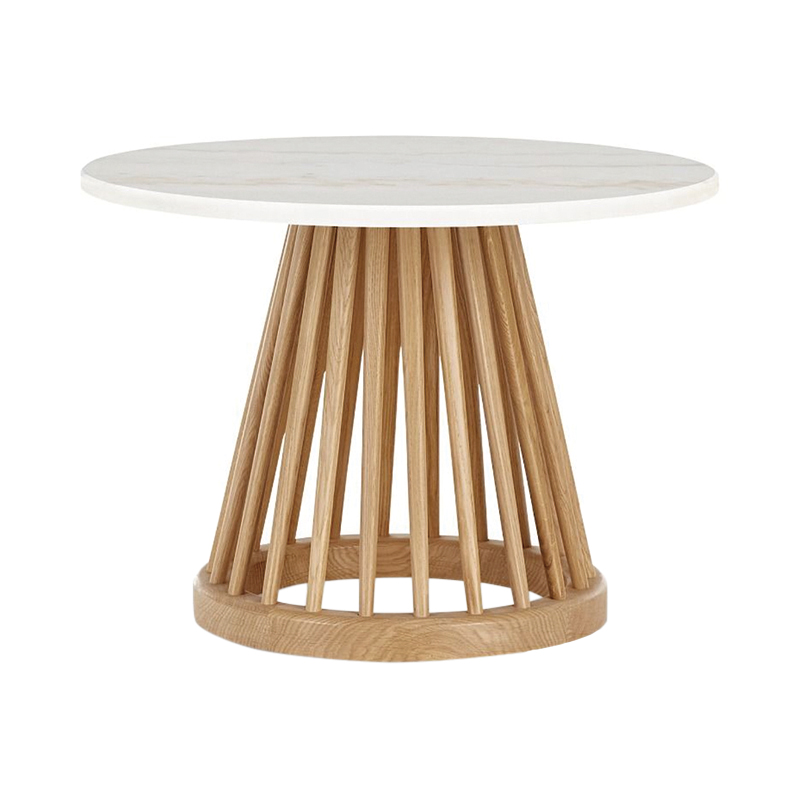 Tom Dixon(トムディクソン)FAN TABLE(ファン テーブル)ナチュラルベース ホワイトマーブルトップ 600mm