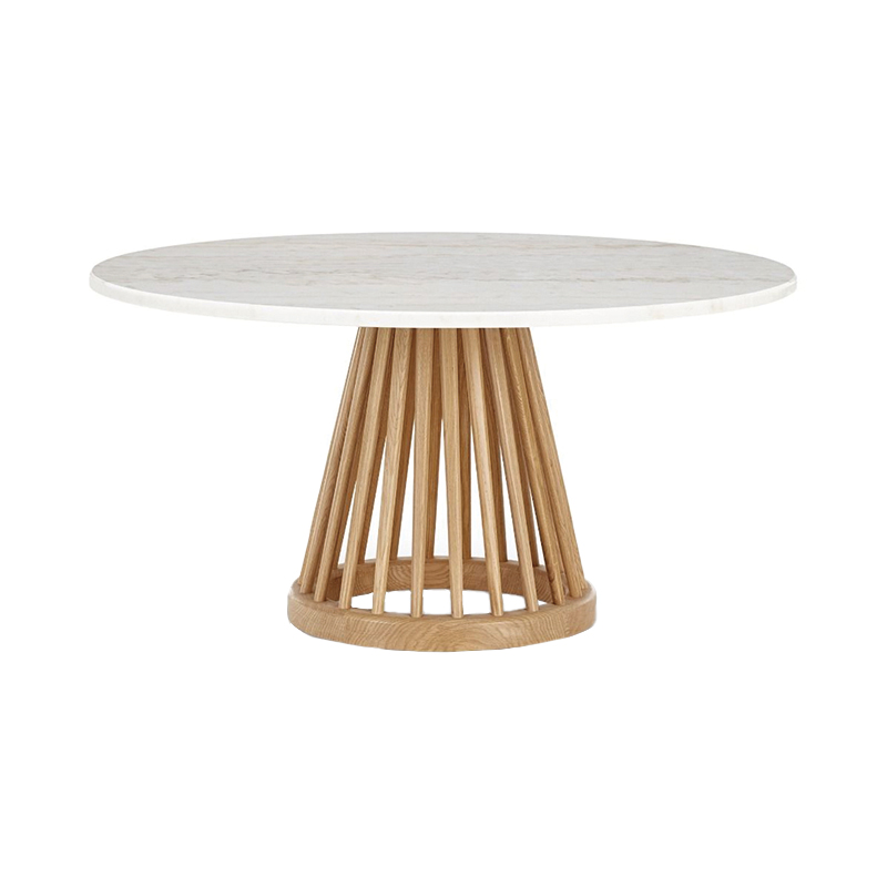 Tom Dixon(トムディクソン)FAN TABLE(ファン テーブル)ナチュラルベース ホワイトマーブルトップ 900mm