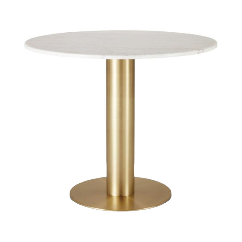 Tom Dixon(トムディクソン)TUBE DINING TABLE (チューブ ダイニング テーブル)ブラス ホワイトマーブルトップ 900mm