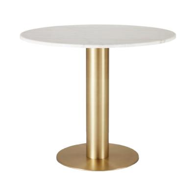 Tom Dixon(トムディクソン)TUBE DINING TABLE (チューブ ダイニング テーブル)ブラス ホワイトマーブルトップ 900mm