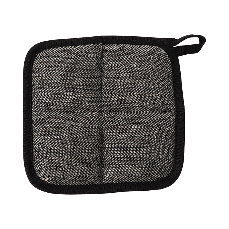 TCS ポットホルダー ブラック /ヘリンボーン