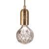 CLEAR CRYSTAL BULB PENDANT LIGHT (BRASHED BRASS)
