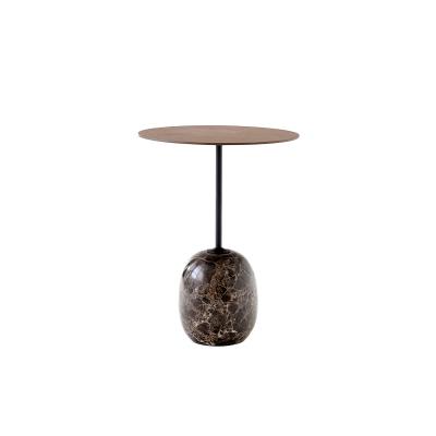 &TRADITION LATO TABLE LN8 ROUND WALNUT/EMPARADOR MARBLE