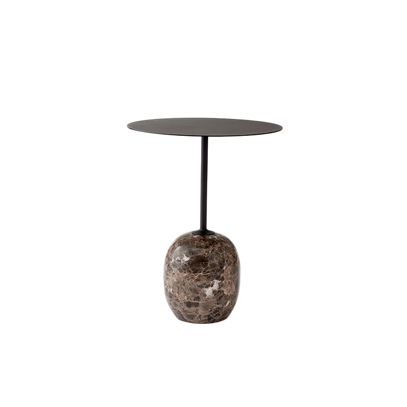 &TRADITION LATO TABLE LN8 ROUND WARM BLACK/EMPARADOR MARBLE