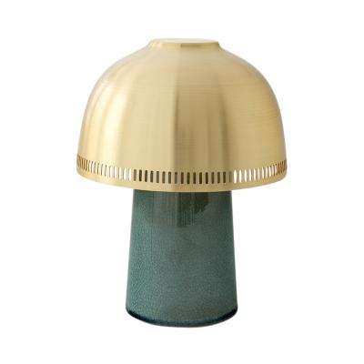 &TRADITION RAKU PORTABLE LAMP SH8 BLUE GREEN & BRASS