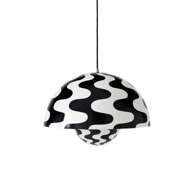 &TRADITION FLOWERPOT PENDANT VP2 BLACK & WHITE PATTERN