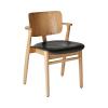 DOMUS CHAIR OAK NATURAL LACQUERED BLACK LEATHER