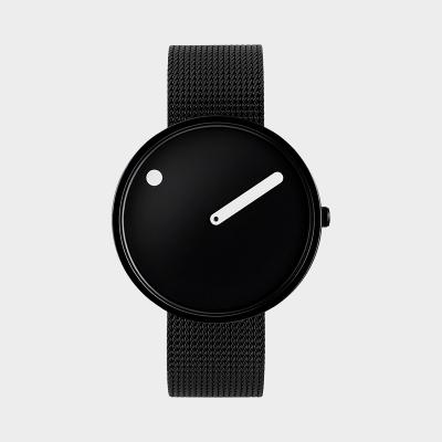 PICTO(ピクト)ウォッチ ブラック イン ホワイト ブラックメッシュバンド 40mm