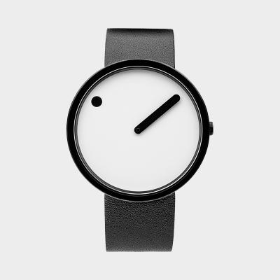 PICTO(ピクト)ウォッチ ホワイト イン グラック ブラック レザーストラップ 40mm