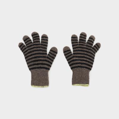 TEMBEA（テンベア）グンテ ボーダー ダークベージュ×チャコール/レモン　サイズ 【S】